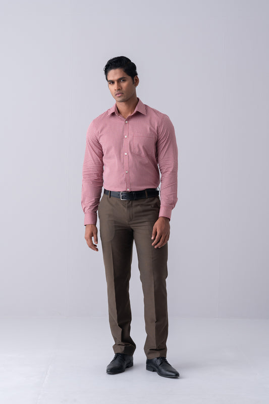 Regular Fit Micro Check Formal Shirt