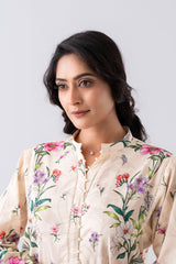 Relaxed Fit Printed Three-Piece Lawn with Chiffon Dupatta