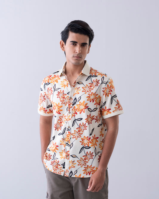 Relaxed Fit Floral Casual Shirt