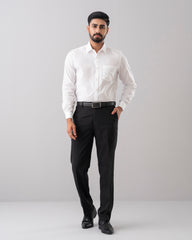 Slim Fit Solid Dyed Dobby Weave Templeton Formal Shirt