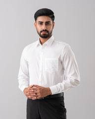 Slim Fit Solid Dyed Dobby Weave Templeton Formal Shirt