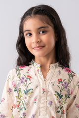 Relaxed Fit Printed Three-Piece Princess Lawn with Chiffon Dupatta (2-4 Years)