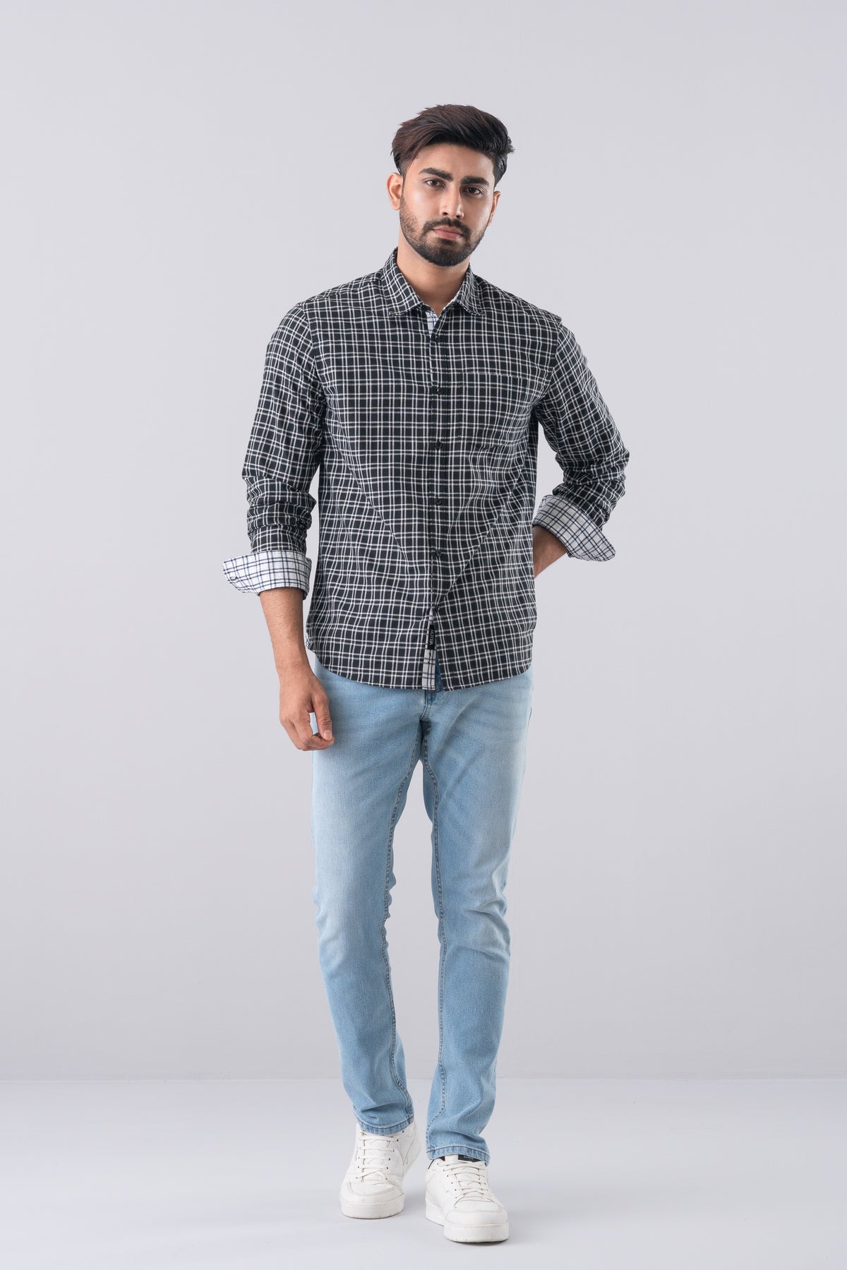 Regular Fit Checkered Casual Shirt