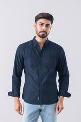 Slim Fit Textured Casual Shirt