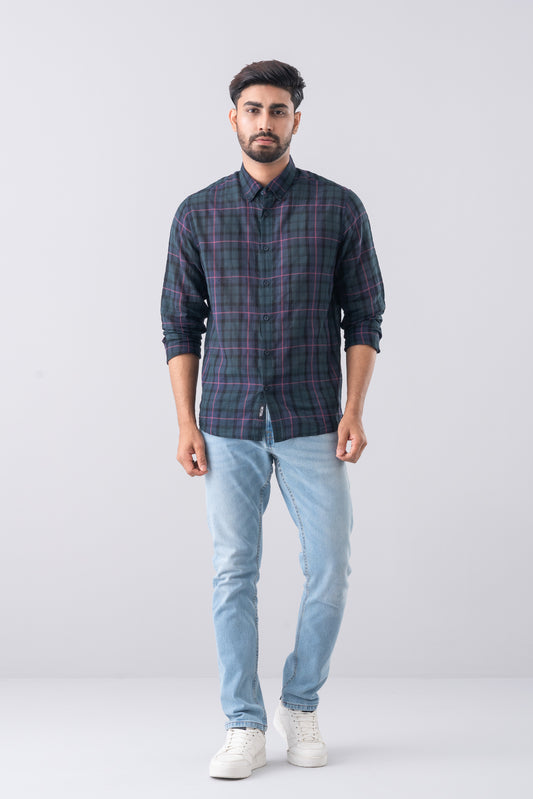 Regular Fit Checkered Casual Shirt