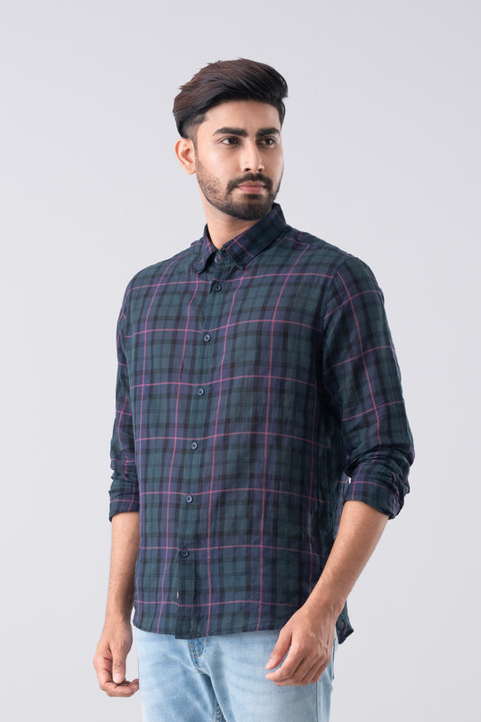 Regular Fit Checkered Casual Shirt