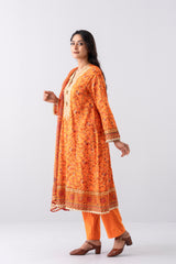 Smart Fit Digital Printed Three-Piece Lawn with Chiffon Dupatta