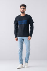 Regular Fit Applique Work Double-Sleeve T-Shirt