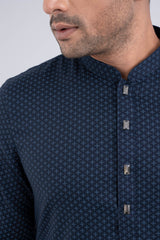 Slim Fit Semi-Formal Dobby Panjabi