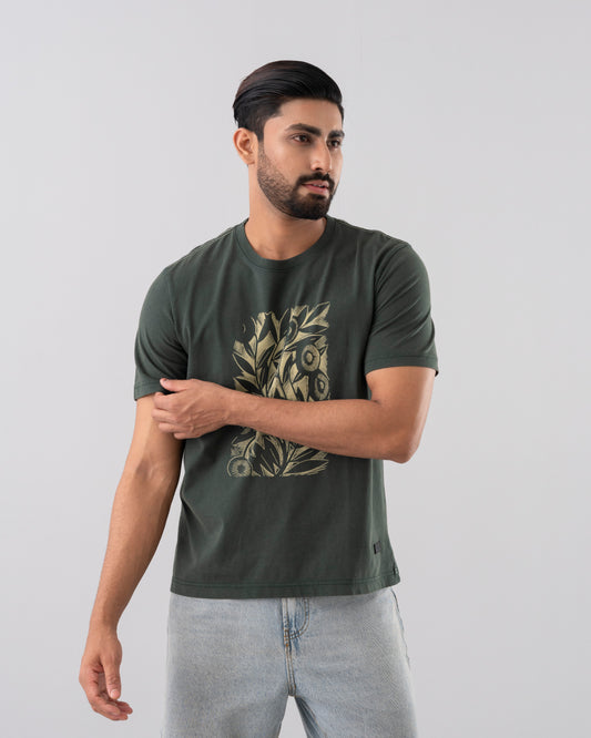 Relaxed Fit Discharge Print T-Shirt