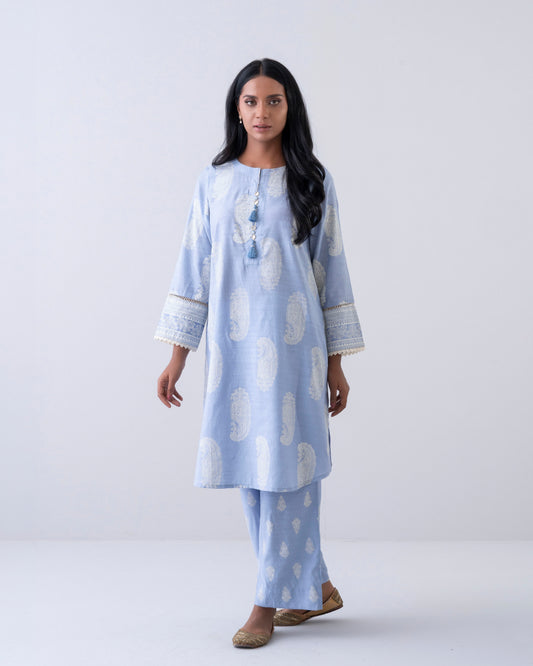 Relaxed Fit Printed Two-Piece Ethnic Set