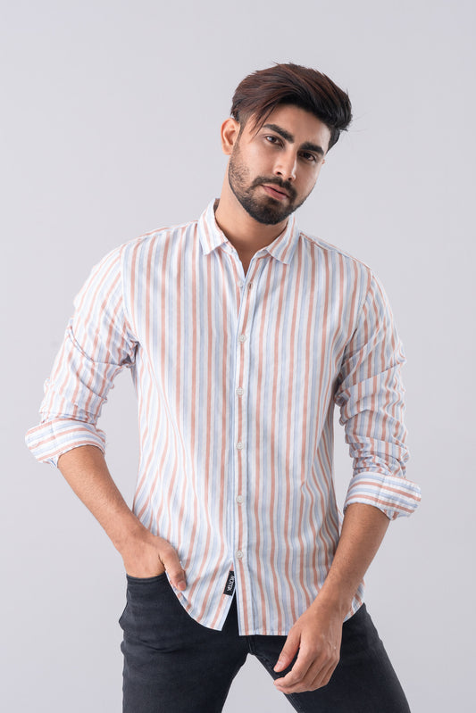 Slim Fit Striped Casual Shirt