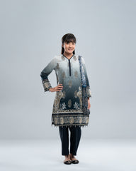 Smart Fit Printed Three-Piece Princess Lawn with Chiffon Dupatta (10-14 Years)