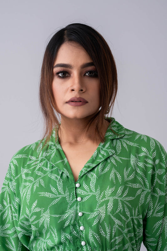 Digital Printed Viscose Long Shirt Dress - Mystika