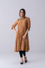 Long-Length Embroidered Ethnic Kurta - One Piece