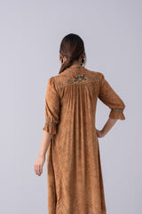 Long-Length Embroidered Ethnic Kurta - One Piece