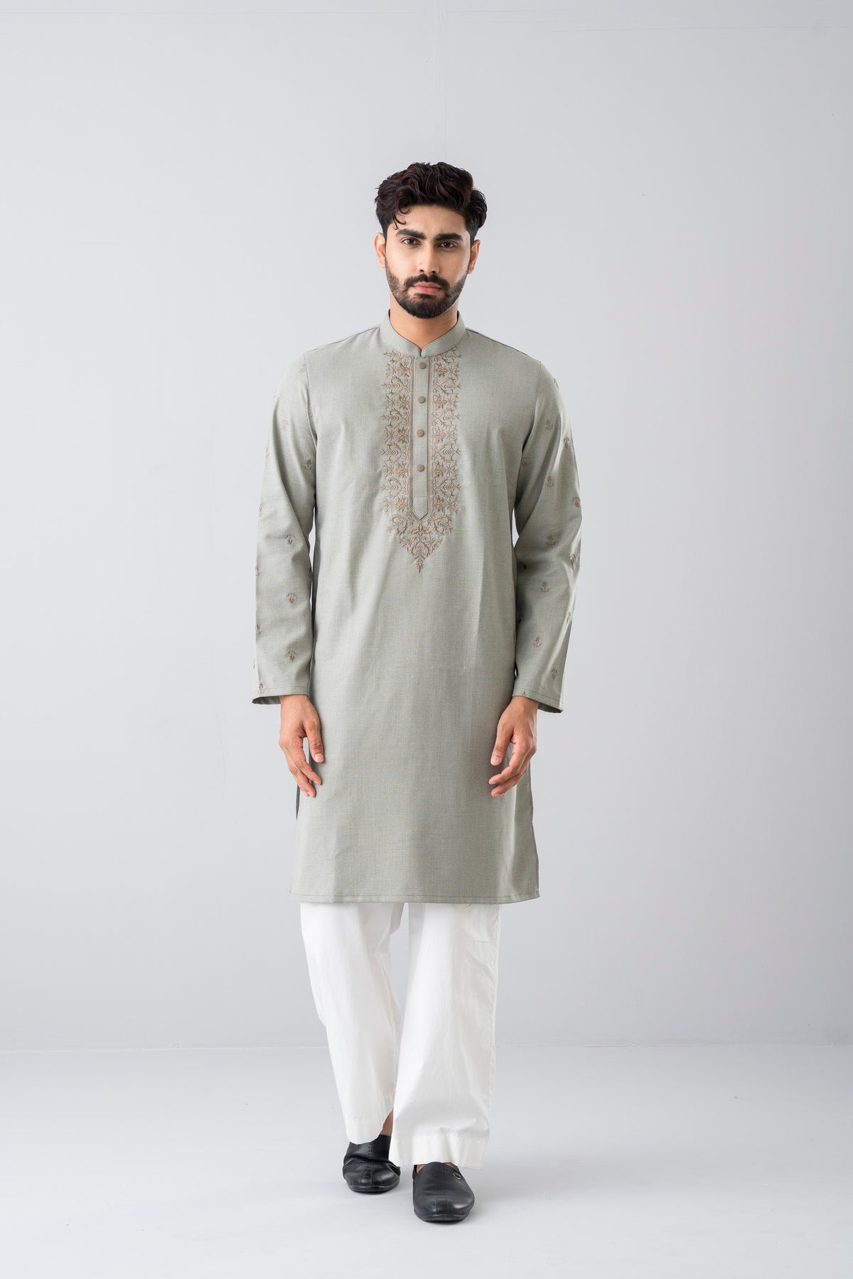Regular Fit Embroidered Semi-Formal Panjabi