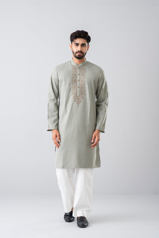 Regular Fit Embroidered Semi-Formal Panjabi