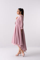 Jacquard Shimmer Georgette Long Dress