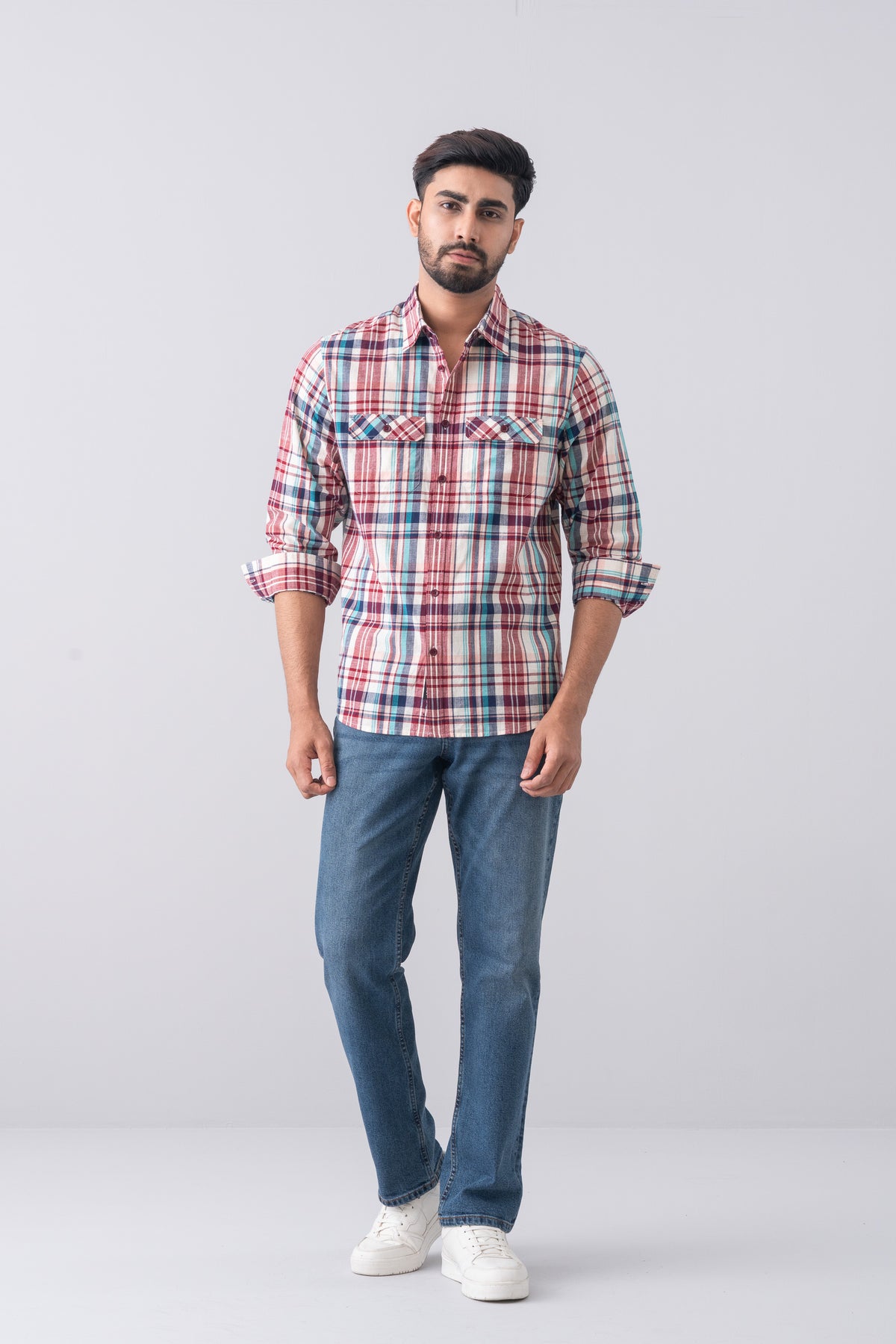 Regular Fit Checkered Casual Shirt