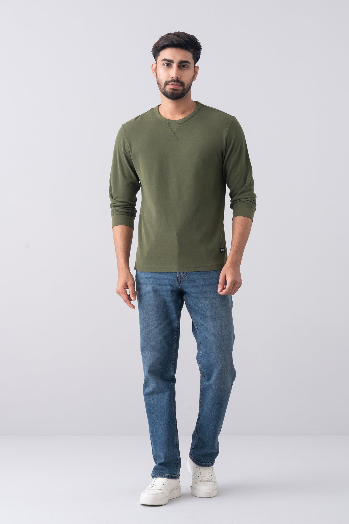 Regular Fit Long-Sleeve Waffle T-Shirt