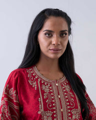 Relaxed Fit Embroidered Three-Piece Formal Ethnic Set