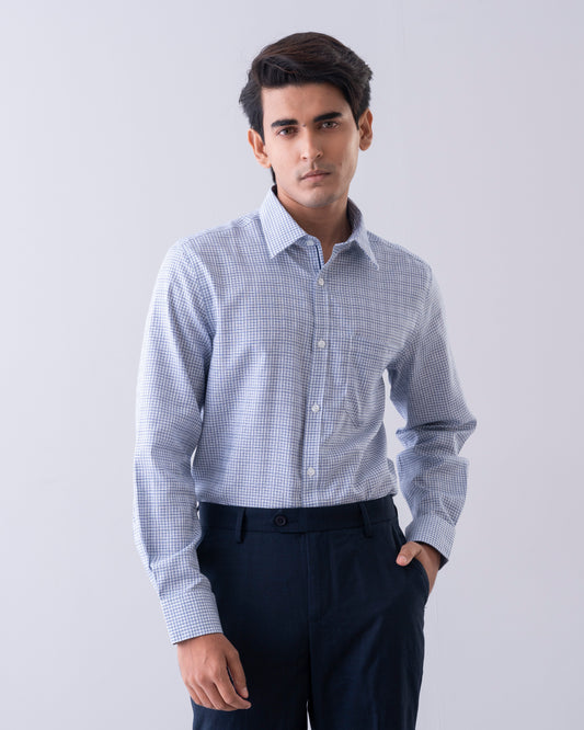 Regular Fit Micro Dobby Check Templeton Formal Shirt