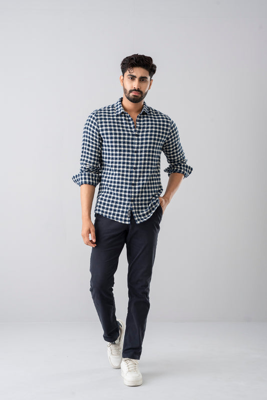 Slim Fit Checkered Casual Shirt