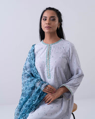 Smart Fit Embroidered Two-Piece Semi Formal Ethnic Set