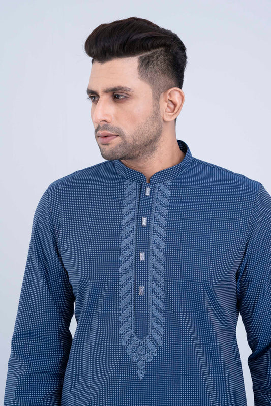Regular Fit Semi-Formal Dobby Panjabi