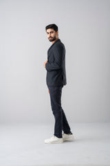 Dobby-Textured Knit Blazer