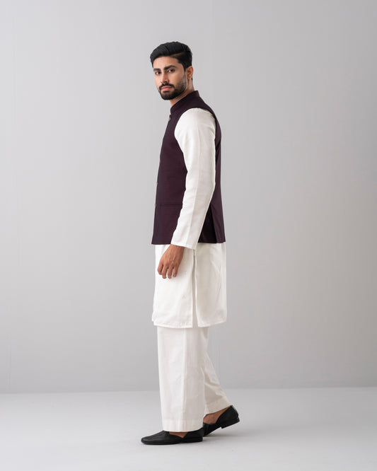 Regular Fit Blended Fabric Formal Waistcoat