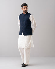 Regular Fit Blended Fabric Formal Waistcoat
