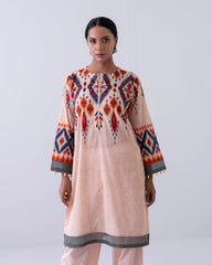 Relaxed Fit Embroidered Three-Piece Lawn with Chiffon Dupatta