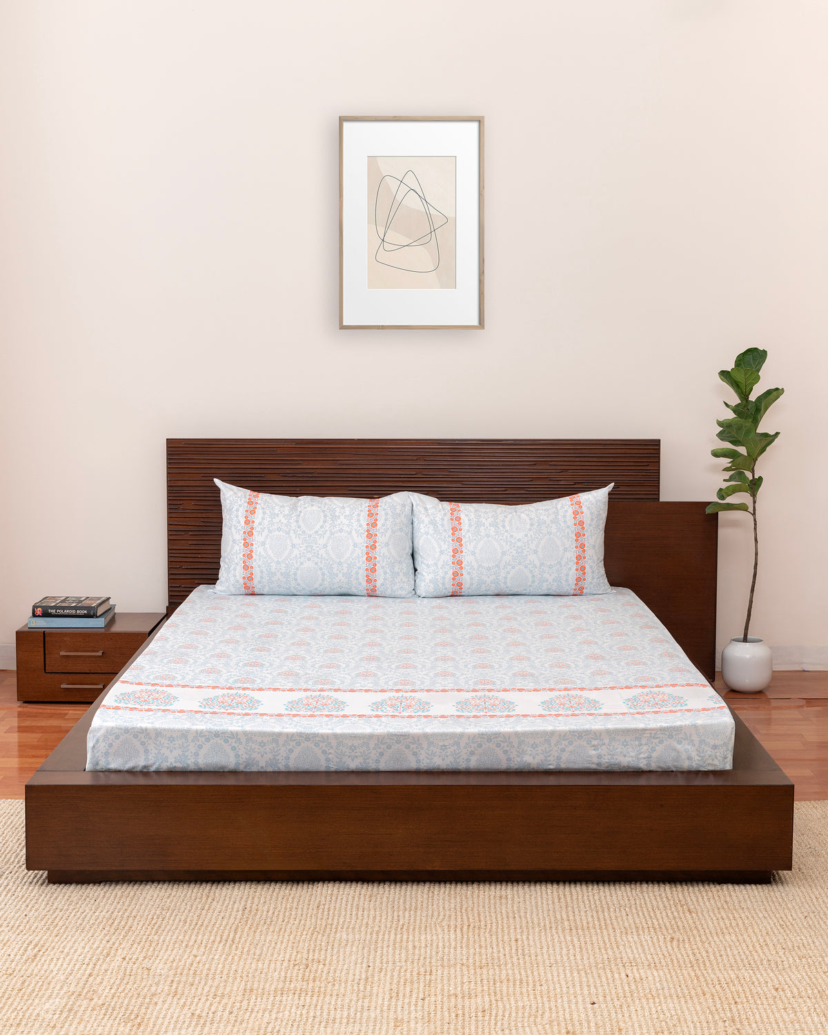 King-Size Bed Sheet - Turquoise Blue