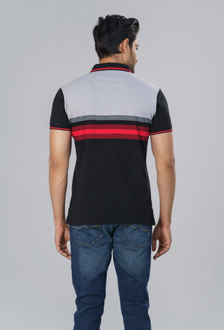 Single Jersey Stripe Polo Shirt