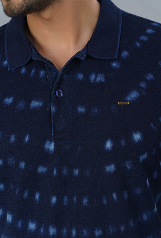 Tie-Dye Indigo Polo Shirt