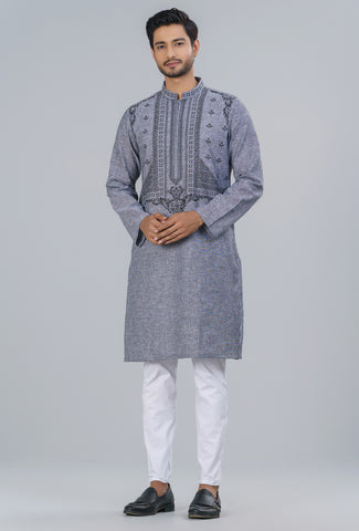 Cotton and Linen-Blended Panjabi