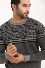 Men's Jacquard Cotton Sweater