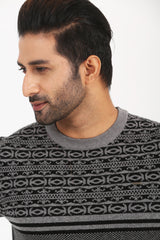 Men's Jacquard Cotton Sweater