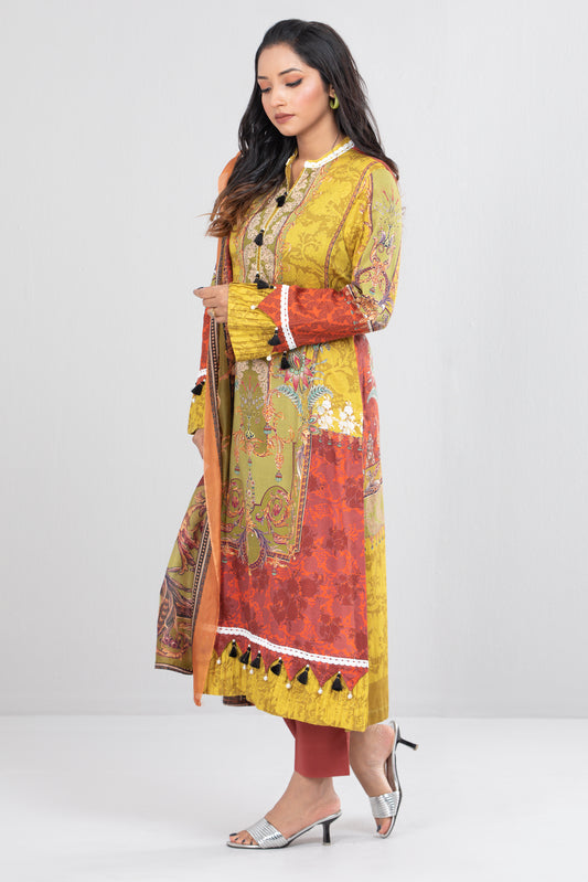 Smart Fit Printed Three Piece Lawn
