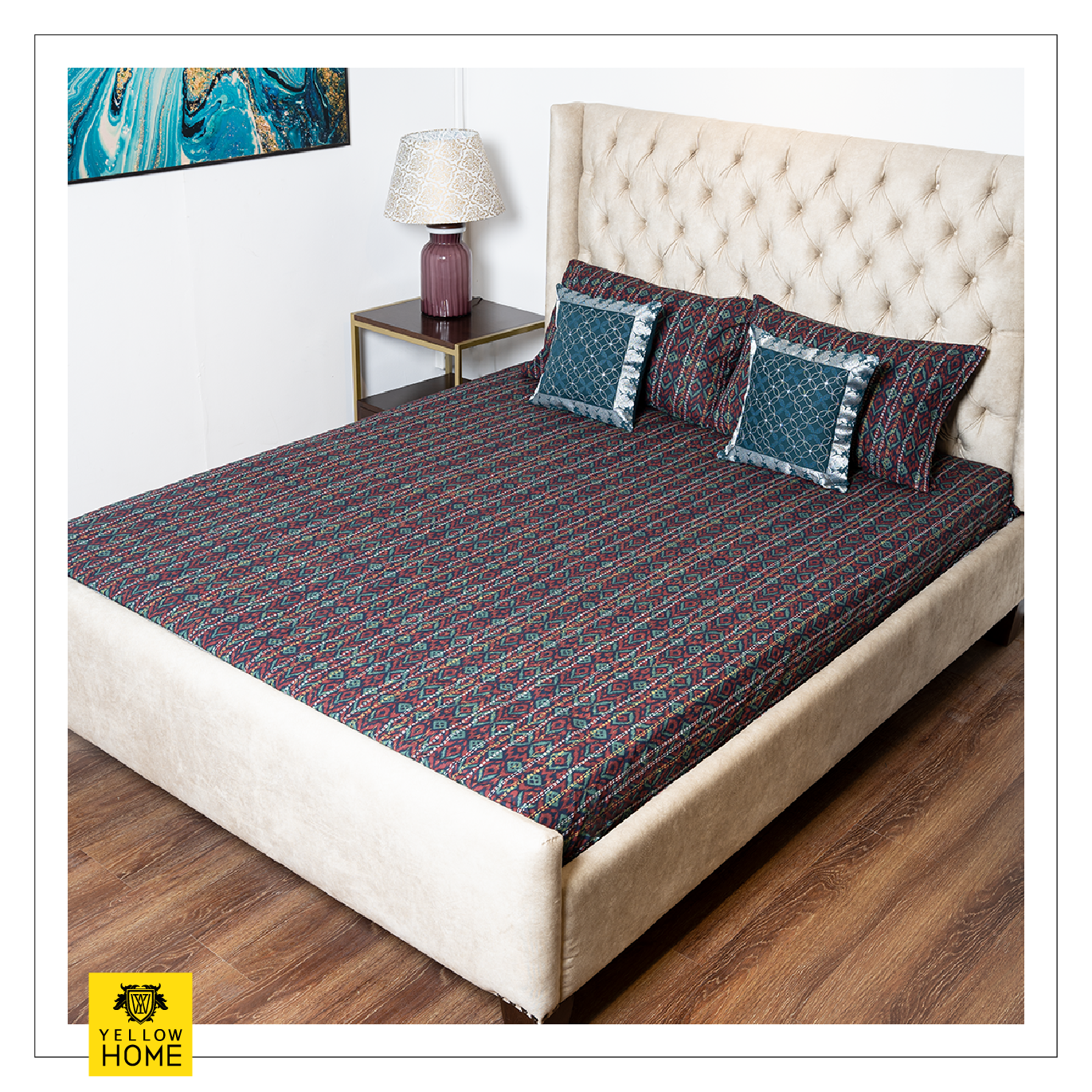 Bed Sheet - Ethnic Blage  (Queen Size)
