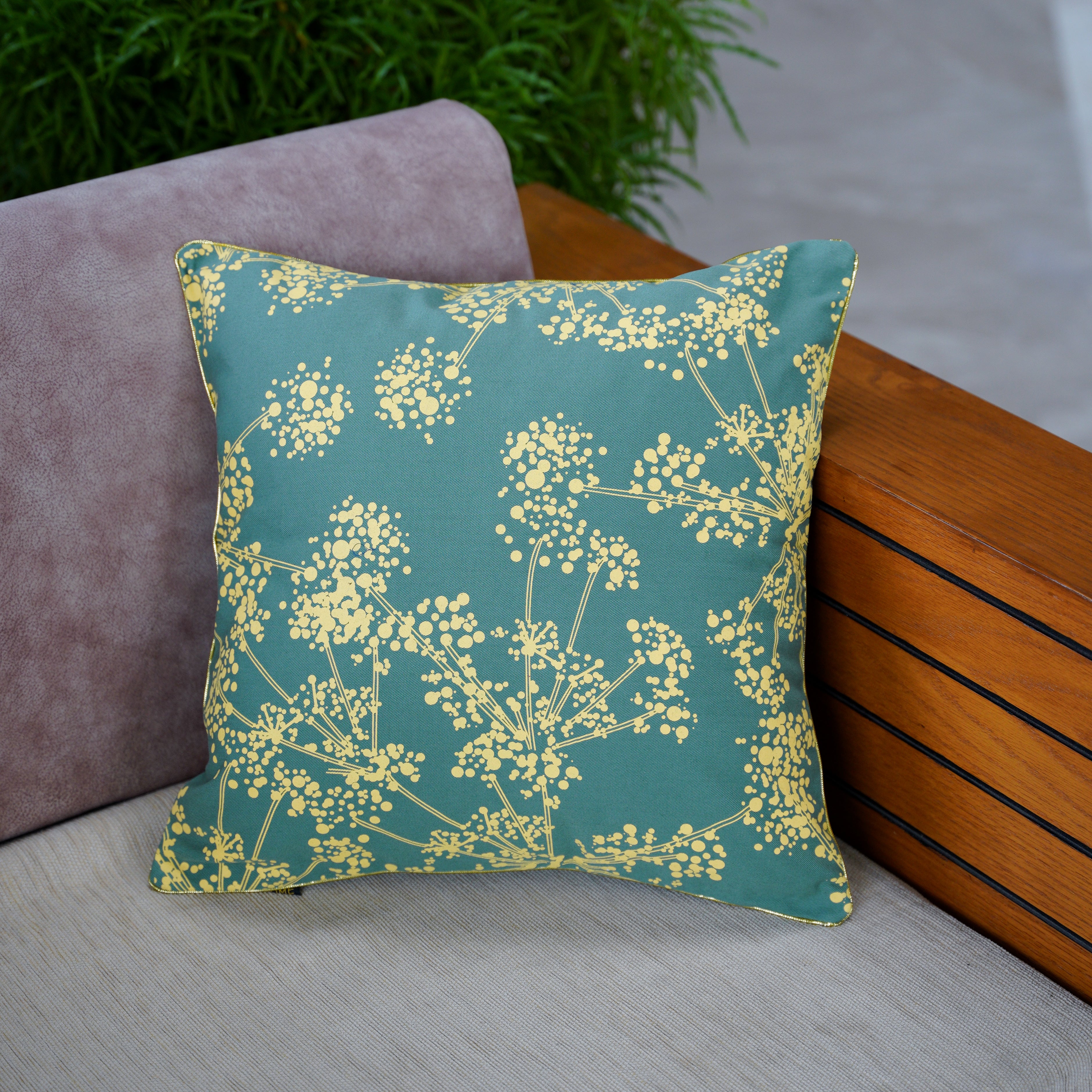 Olive Printed Cushion Cover